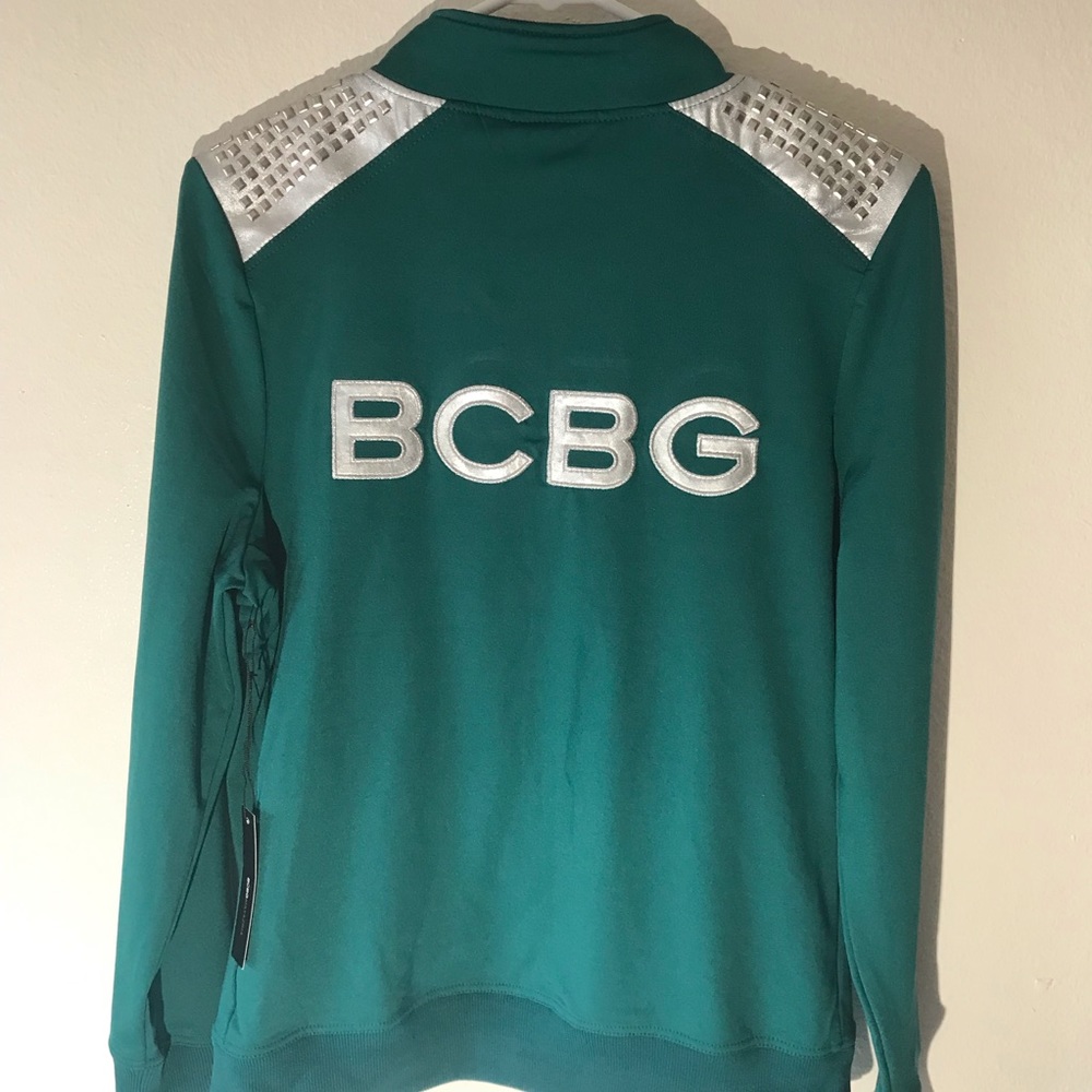 NWT BCBG women’s teal athletic leisure jacket Sz L